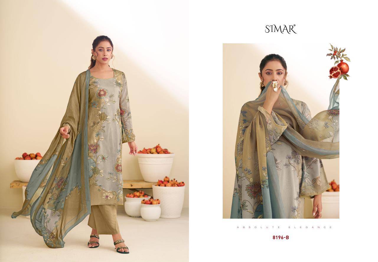 Taraana By Glossy 8196 Series Stylish Beautiful Colourful Twill Organza Dresses At Wholesale Price